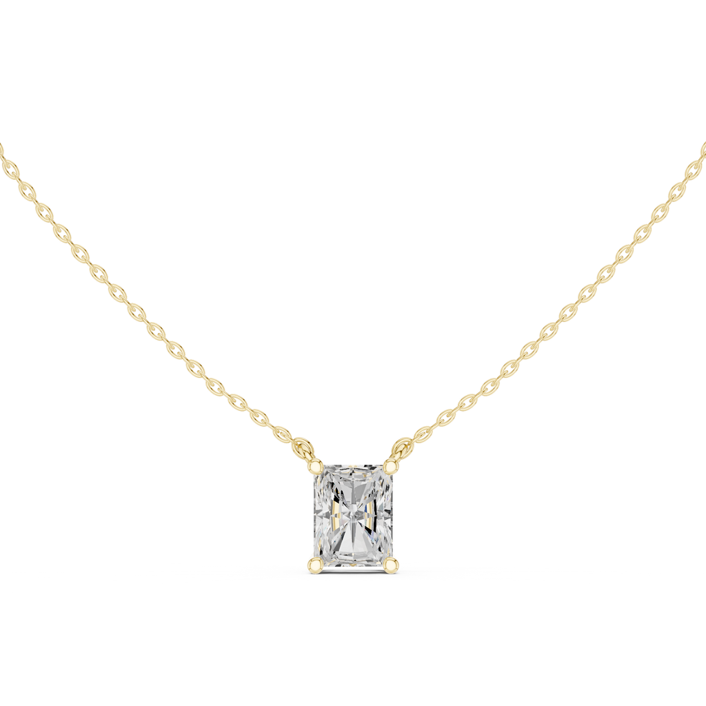 2.50 CT Radiant Cut Solitaire Diamond Pendant Necklace