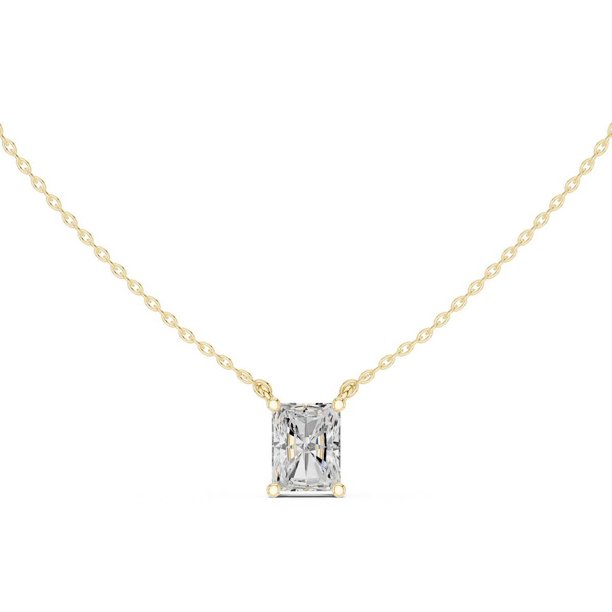 Radiant Cut Solitaire Diamond Pendant Necklace – view 9 of 12, lab grown diamond necklace | Jewelix Atelier