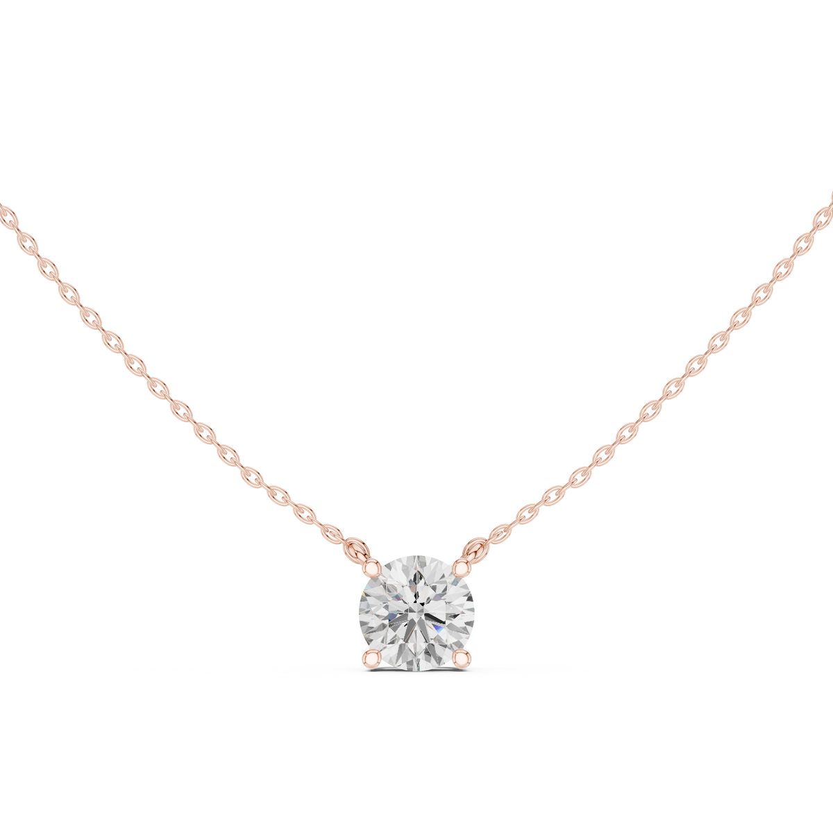 Round Brilliant Cut Solitaire Diamond Pendant Necklace – view 5 of 12, lab grown diamond necklace | Jewelix Atelier