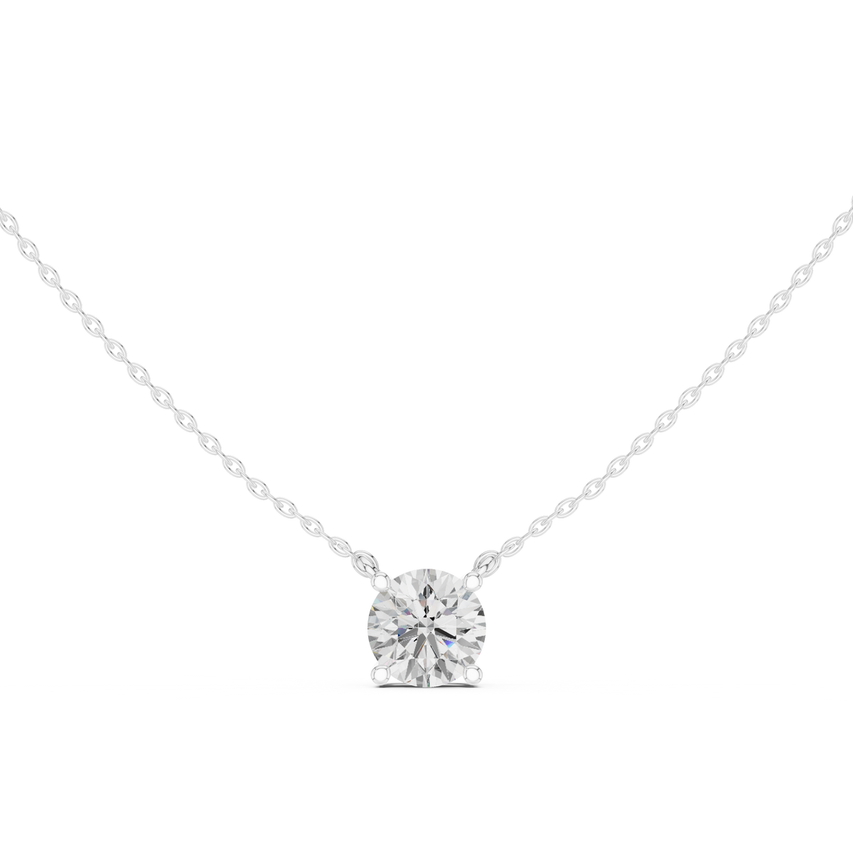 Round Brilliant Cut Solitaire Diamond Pendant Necklace – view 1 of 12, lab grown diamond necklace | Jewelix Atelier