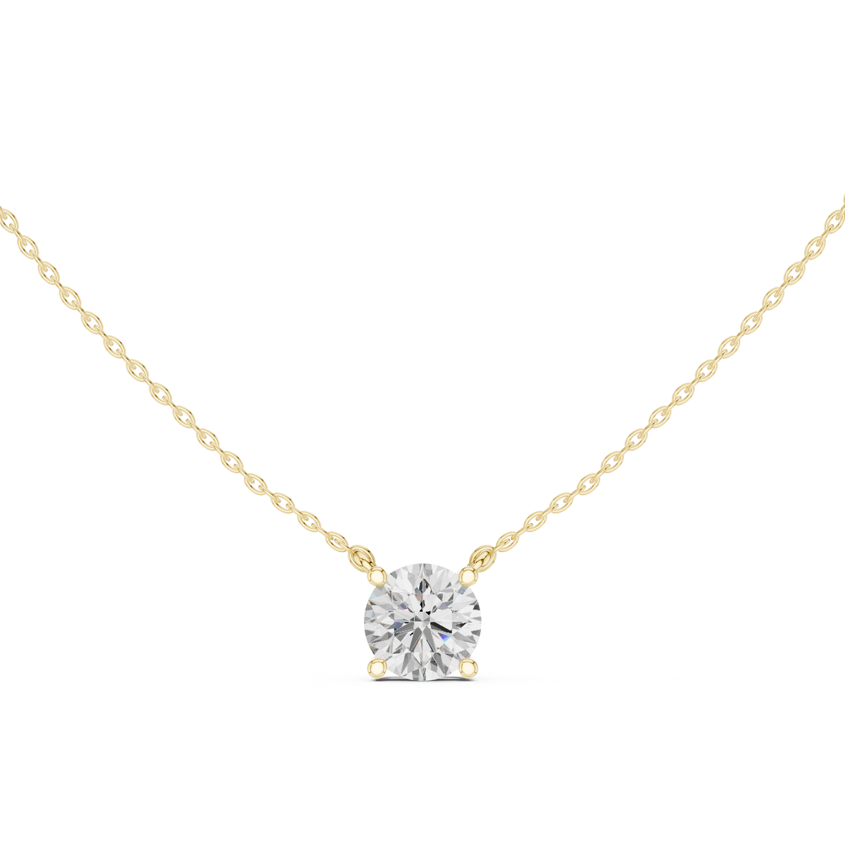 Round Brilliant Cut Solitaire Diamond Pendant Necklace – view 9 of 12, lab grown diamond necklace | Jewelix Atelier