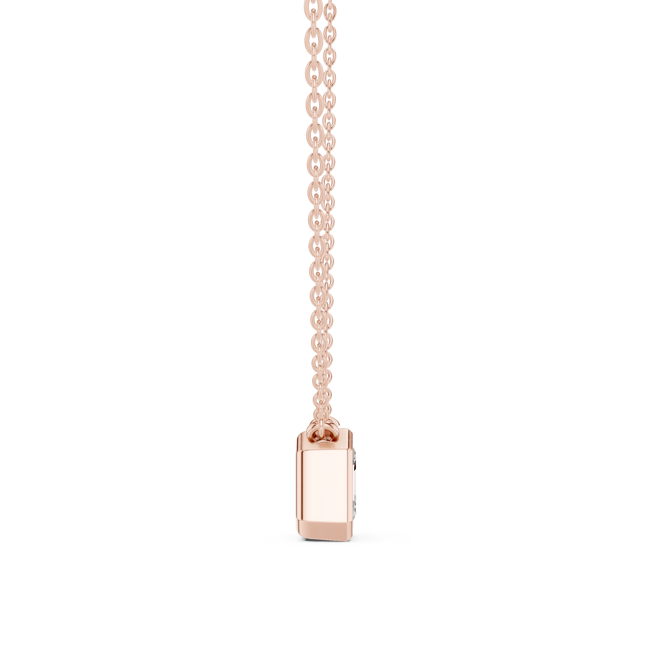 2.50 CT Asscher Cut Bezel Solitaire Diamond Pendant Necklace