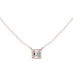 2.50 CT Asscher Cut Bezel Solitaire Diamond Pendant Necklace