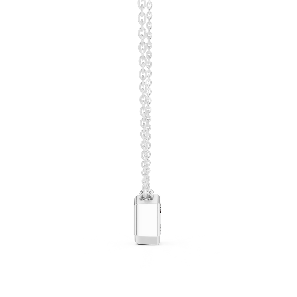 2.50 CT Asscher Cut Bezel Solitaire Diamond Pendant Necklace