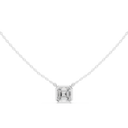 2.50 CT Asscher Cut Bezel Solitaire Diamond Pendant Necklace