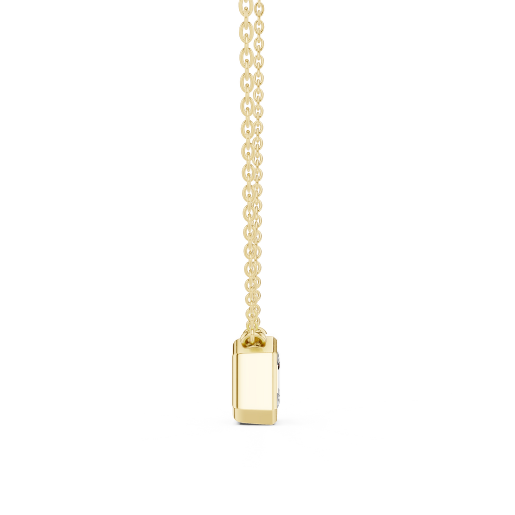 2.50 CT Asscher Cut Bezel Solitaire Diamond Pendant Necklace