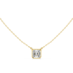 2.50 CT Asscher Cut Bezel Solitaire Diamond Pendant Necklace