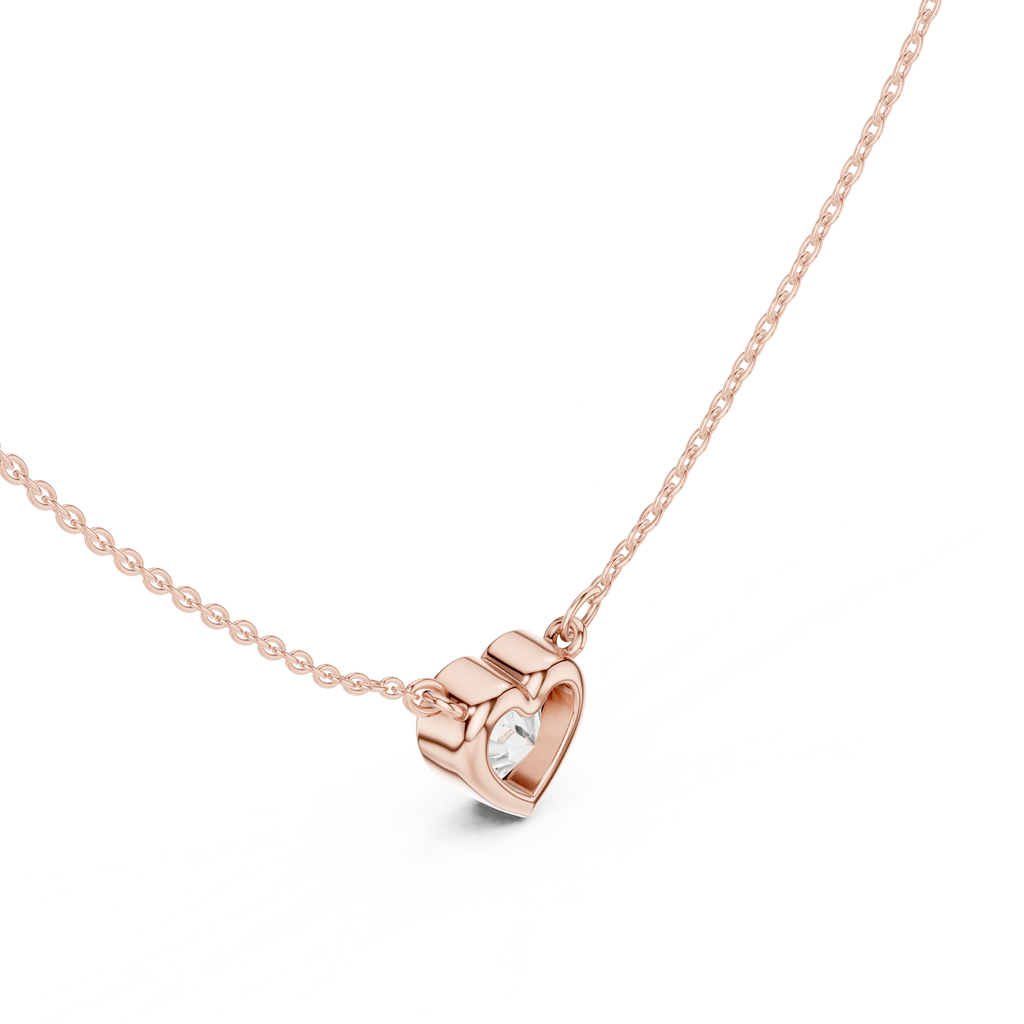 2.50 CT Heart Cut Bezel Solitaire Diamond Pendant Necklace