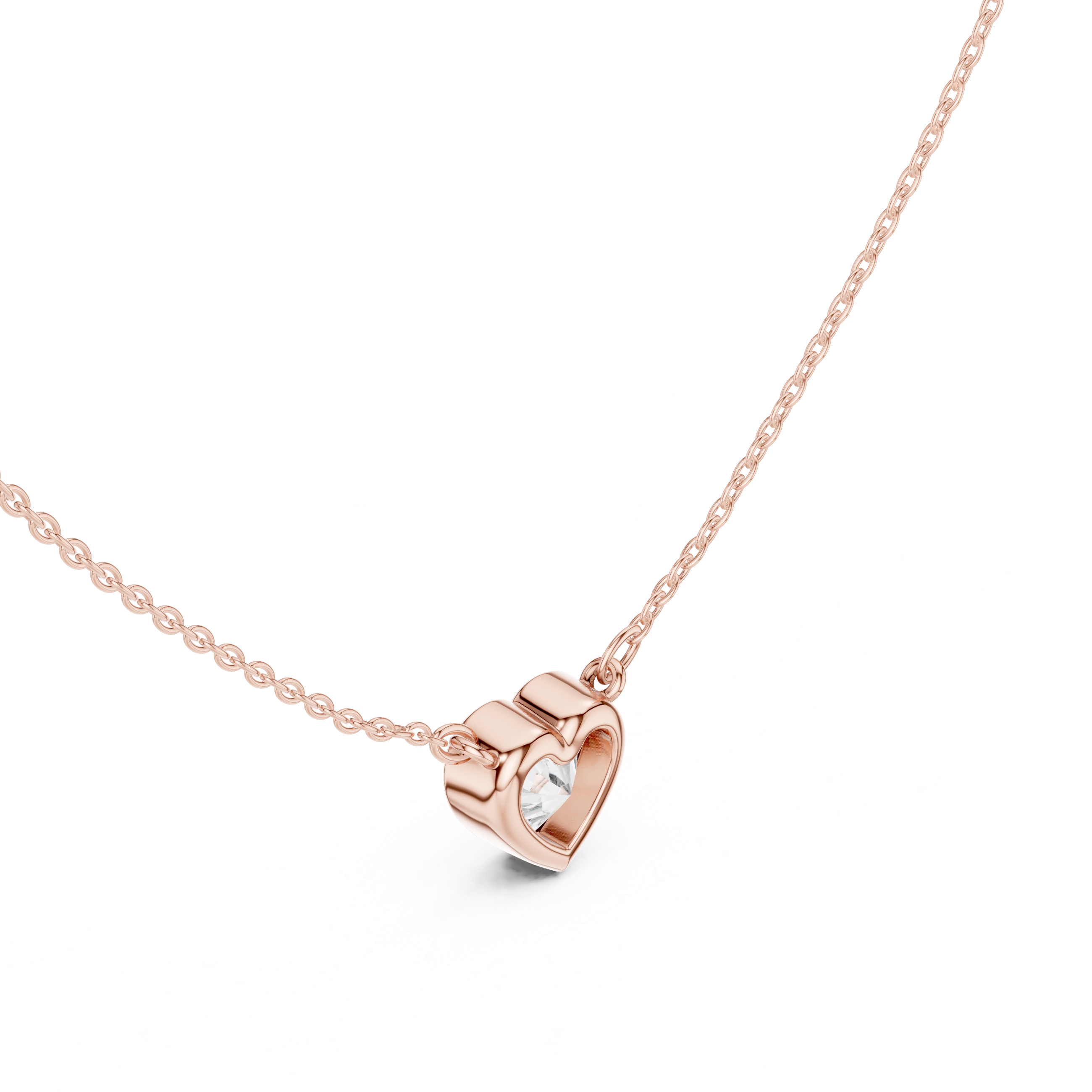 2.50 CT Heart Cut Bezel Solitaire Diamond Pendant Necklace
