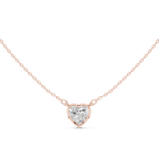 2.50 CT Heart Cut Bezel Solitaire Diamond Pendant Necklace