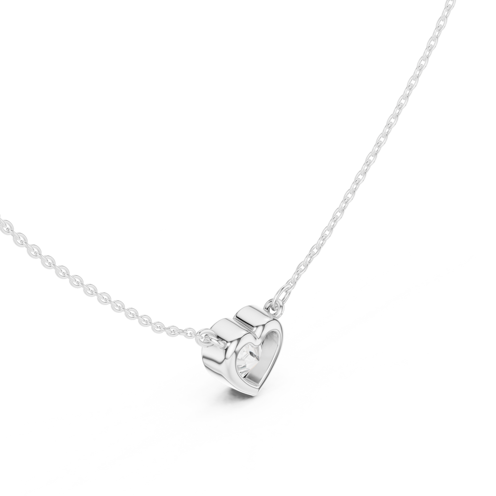 2.50 CT Heart Cut Bezel Solitaire Diamond Pendant Necklace