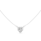 2.50 CT Heart Cut Bezel Solitaire Diamond Pendant Necklace