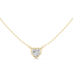 2.50 CT Heart Cut Bezel Solitaire Diamond Pendant Necklace