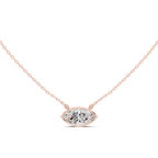 2.50 CT Marquise Cut Bezel Solitaire Diamond Pendant Necklace