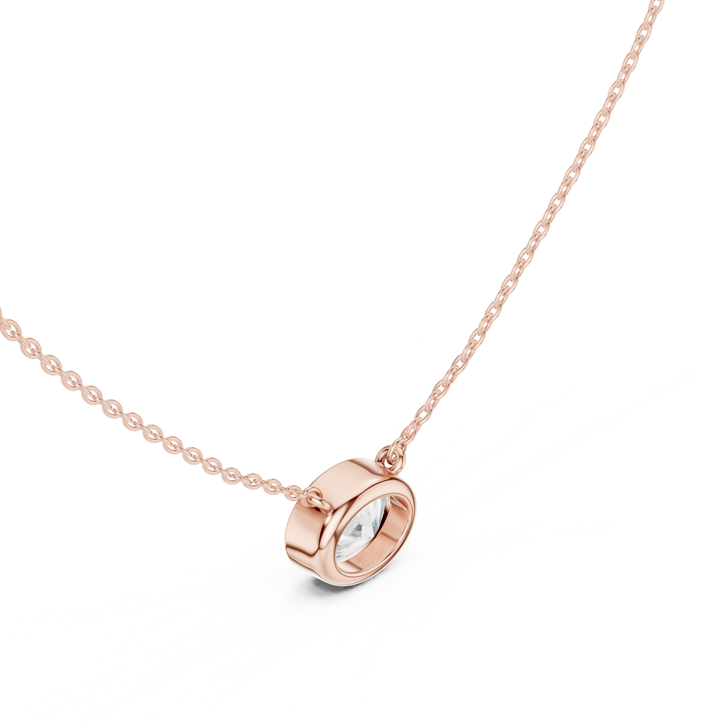 2.50 CT Oval Cut Bezel Solitaire Diamond Pendant Necklace