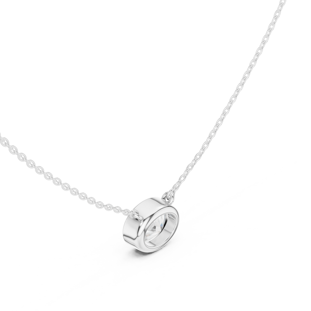 2.50 CT Oval Cut Bezel Solitaire Diamond Pendant Necklace