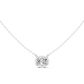 2.50 CT Oval Cut Bezel Solitaire Diamond Pendant Necklace