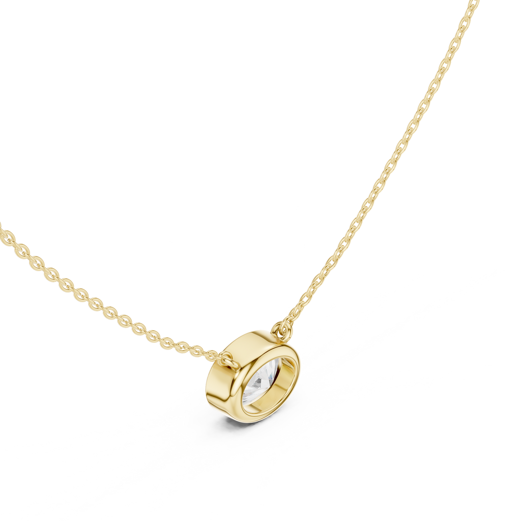 2.50 CT Oval Cut Bezel Solitaire Diamond Pendant Necklace
