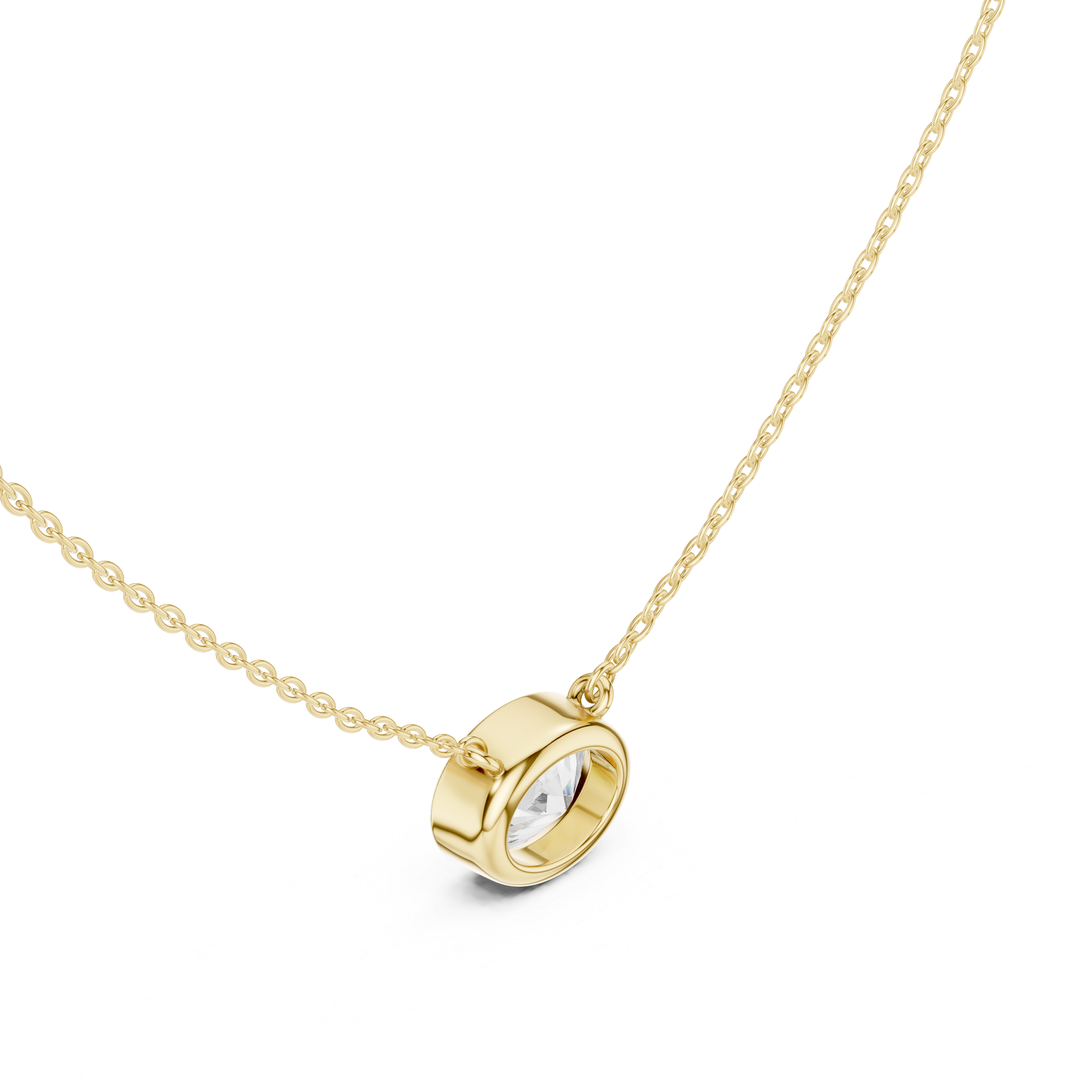 2.50 CT Oval Cut Bezel Solitaire Diamond Pendant Necklace