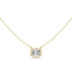 2.50 CT Oval Cut Bezel Solitaire Diamond Pendant Necklace