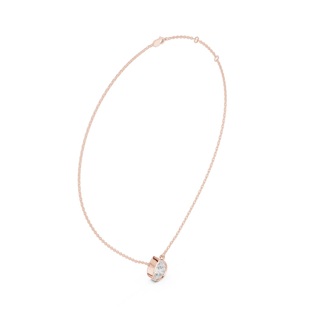 2.50 CT Pear Cut Bezel Solitaire Diamond Pendant Necklace