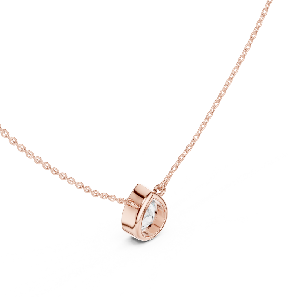 2.50 CT Pear Cut Bezel Solitaire Diamond Pendant Necklace