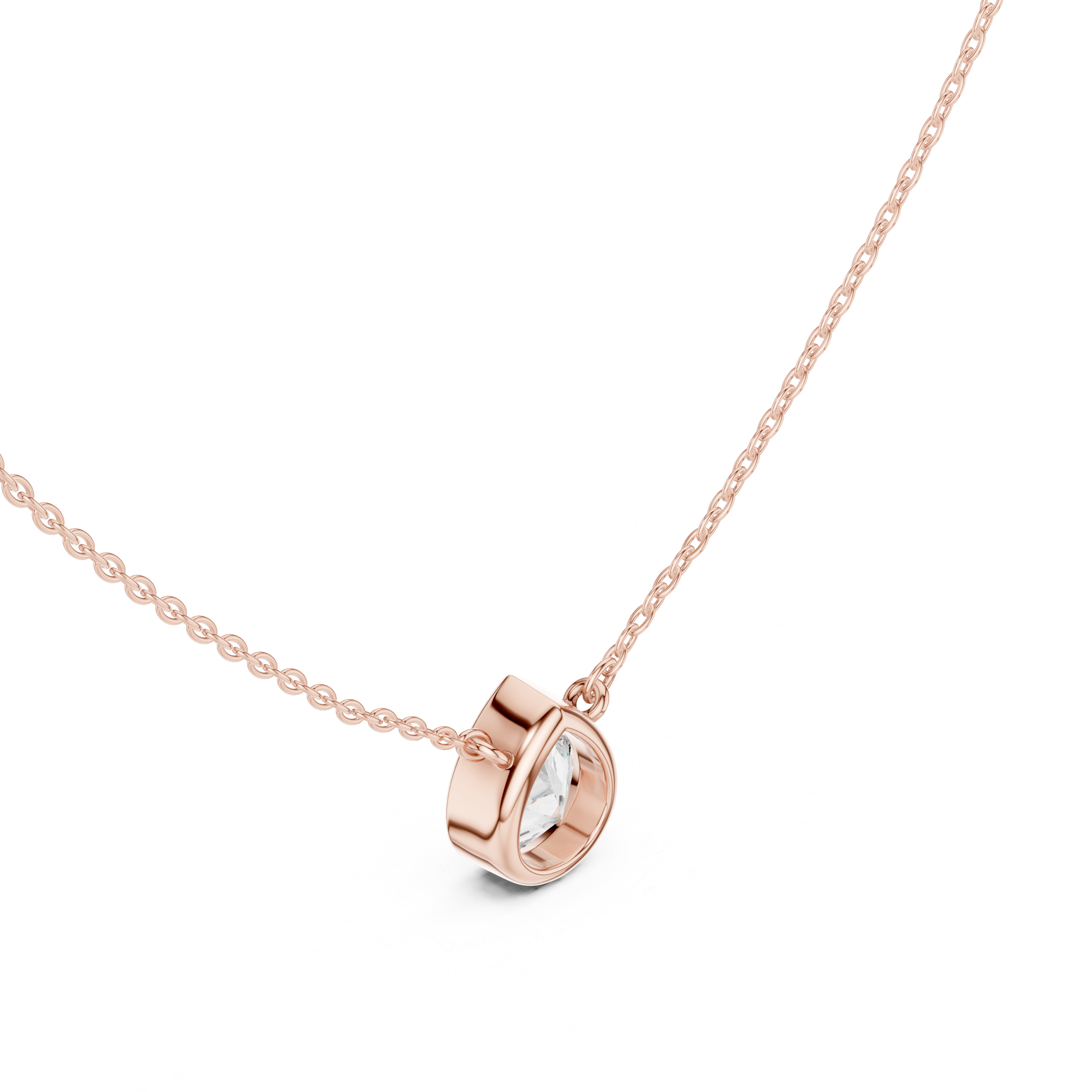 2.50 CT Pear Cut Bezel Solitaire Diamond Pendant Necklace