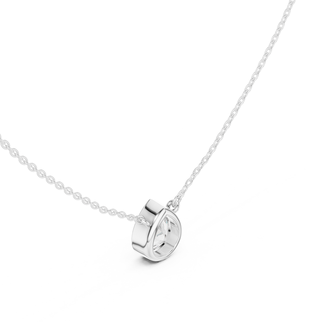 2.50 CT Pear Cut Bezel Solitaire Diamond Pendant Necklace