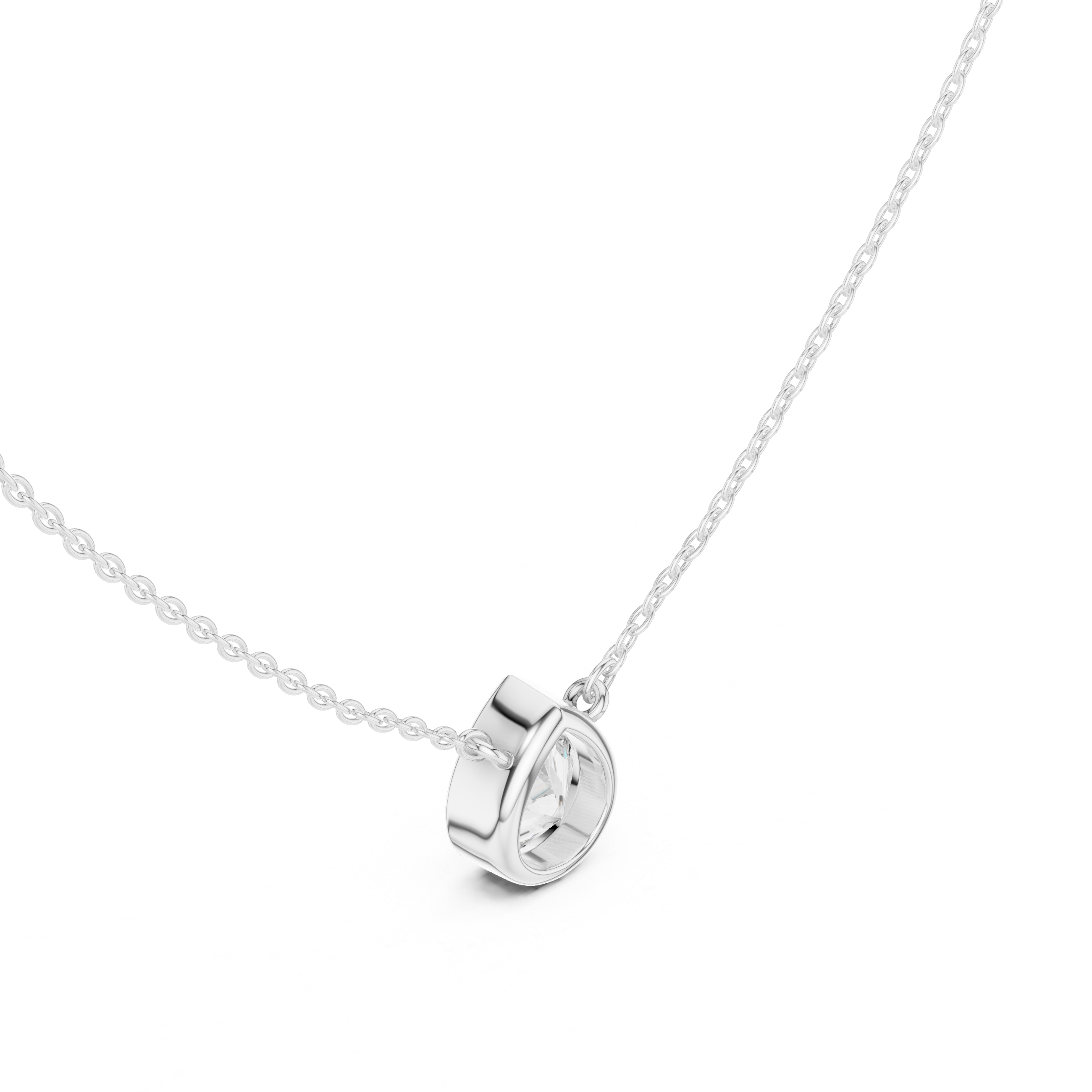 2.50 CT Pear Cut Bezel Solitaire Diamond Pendant Necklace