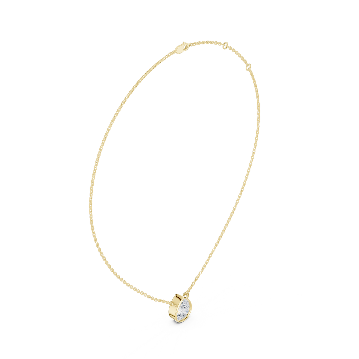 Pear Cut Bezel Solitaire Diamond Pendant – view 10 of 12, lab grown diamond pendant | Jewelix Atelier