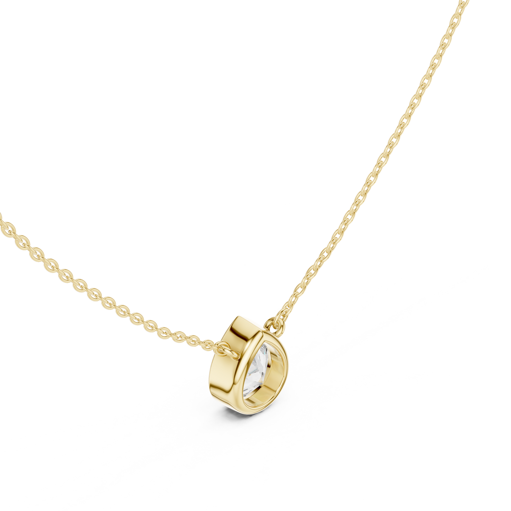 2.50 CT Pear Cut Bezel Solitaire Diamond Pendant Necklace