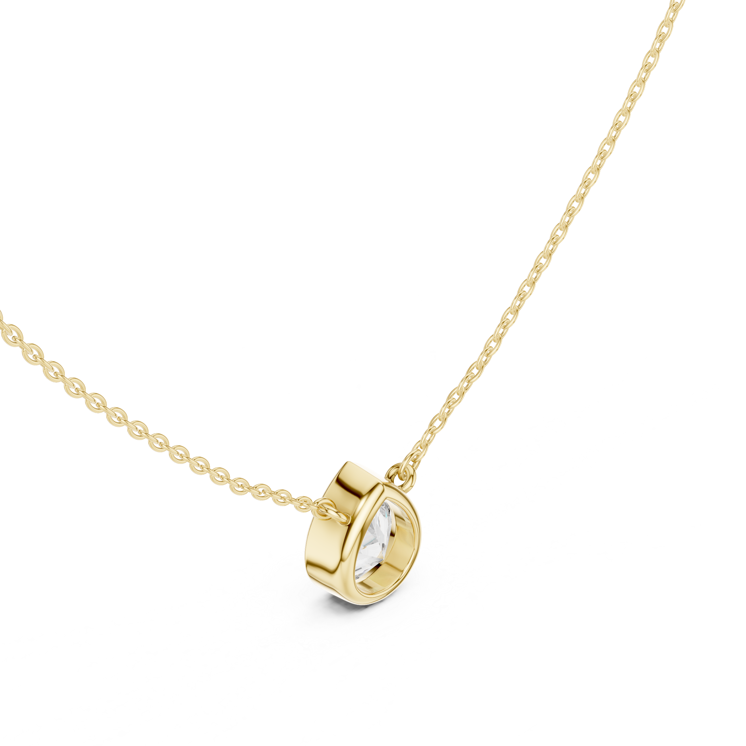 2.50 CT Pear Cut Bezel Solitaire Diamond Pendant Necklace