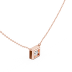 2.50 CT Princess Cut Bezel Solitaire Diamond Pendant Necklace