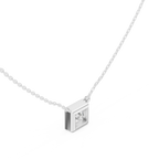 2.50 CT Princess Cut Bezel Solitaire Diamond Pendant Necklace