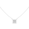 2.50 CT Princess Cut Bezel Solitaire Diamond Pendant Necklace