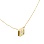 2.50 CT Princess Cut Bezel Solitaire Diamond Pendant Necklace