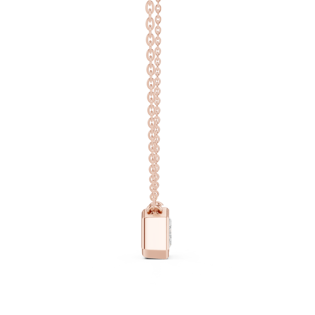 2.50 CT Radiant Cut Bezel Solitaire Diamond Pendant Necklace