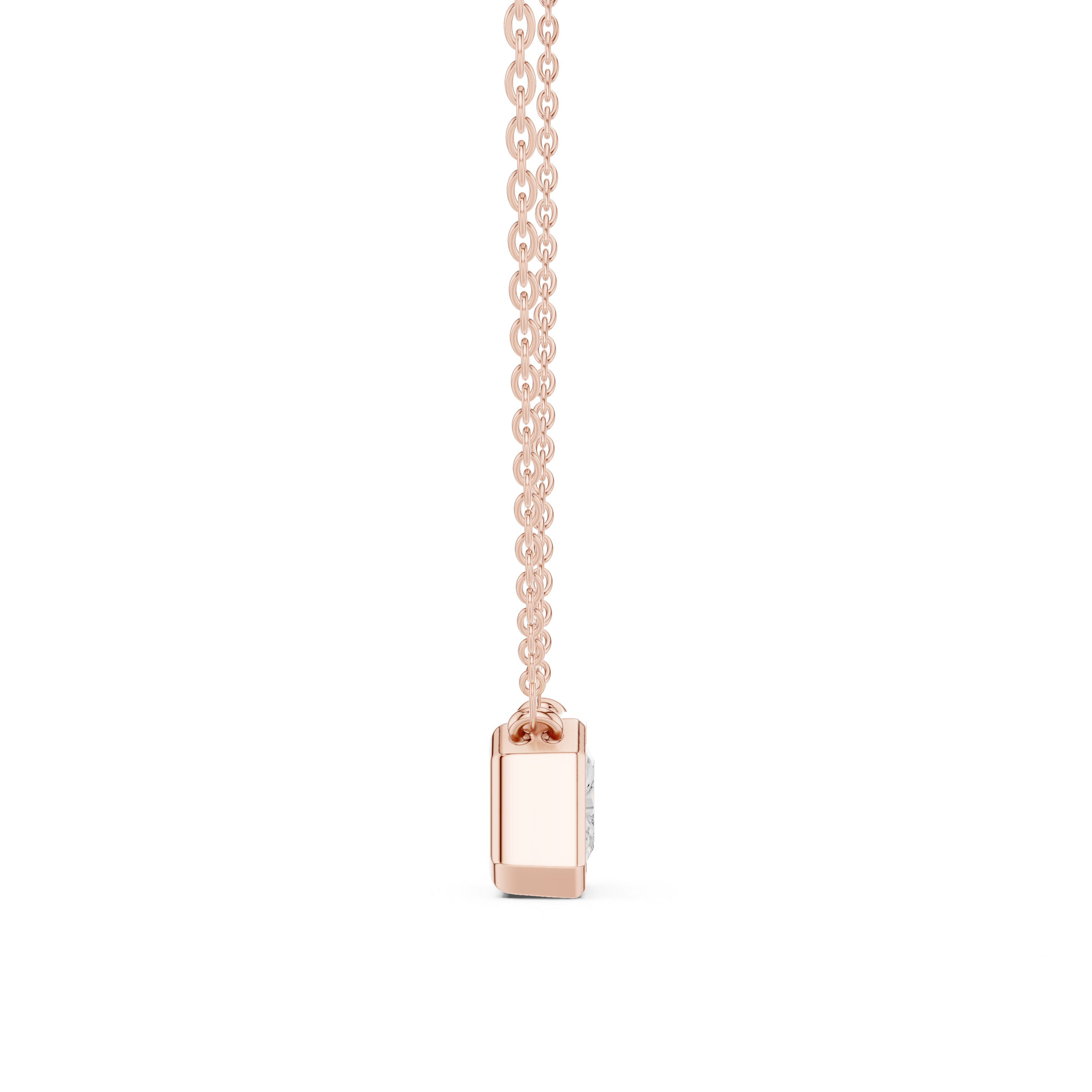 2.50 CT Radiant Cut Bezel Solitaire Diamond Pendant Necklace