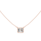 2.50 CT Radiant Cut Bezel Solitaire Diamond Pendant Necklace