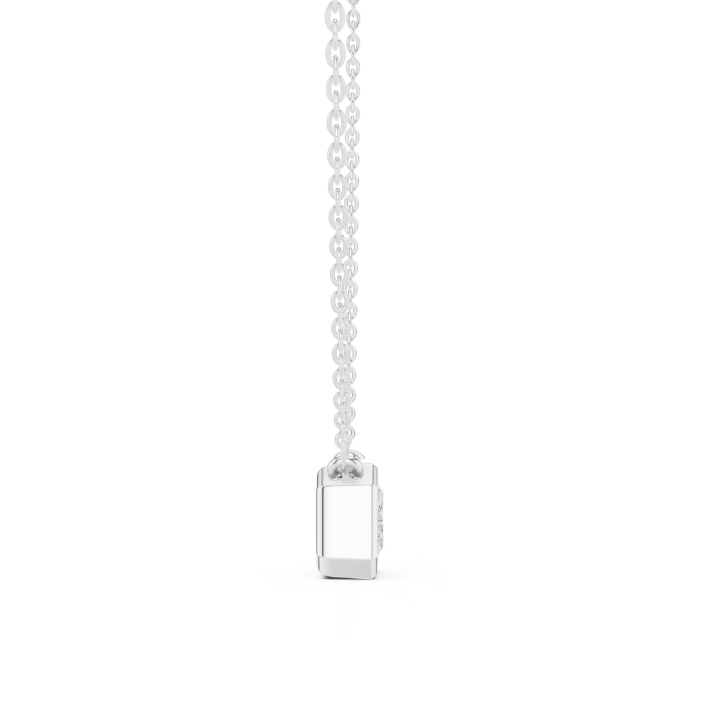 2.50 CT Radiant Cut Bezel Solitaire Diamond Pendant Necklace