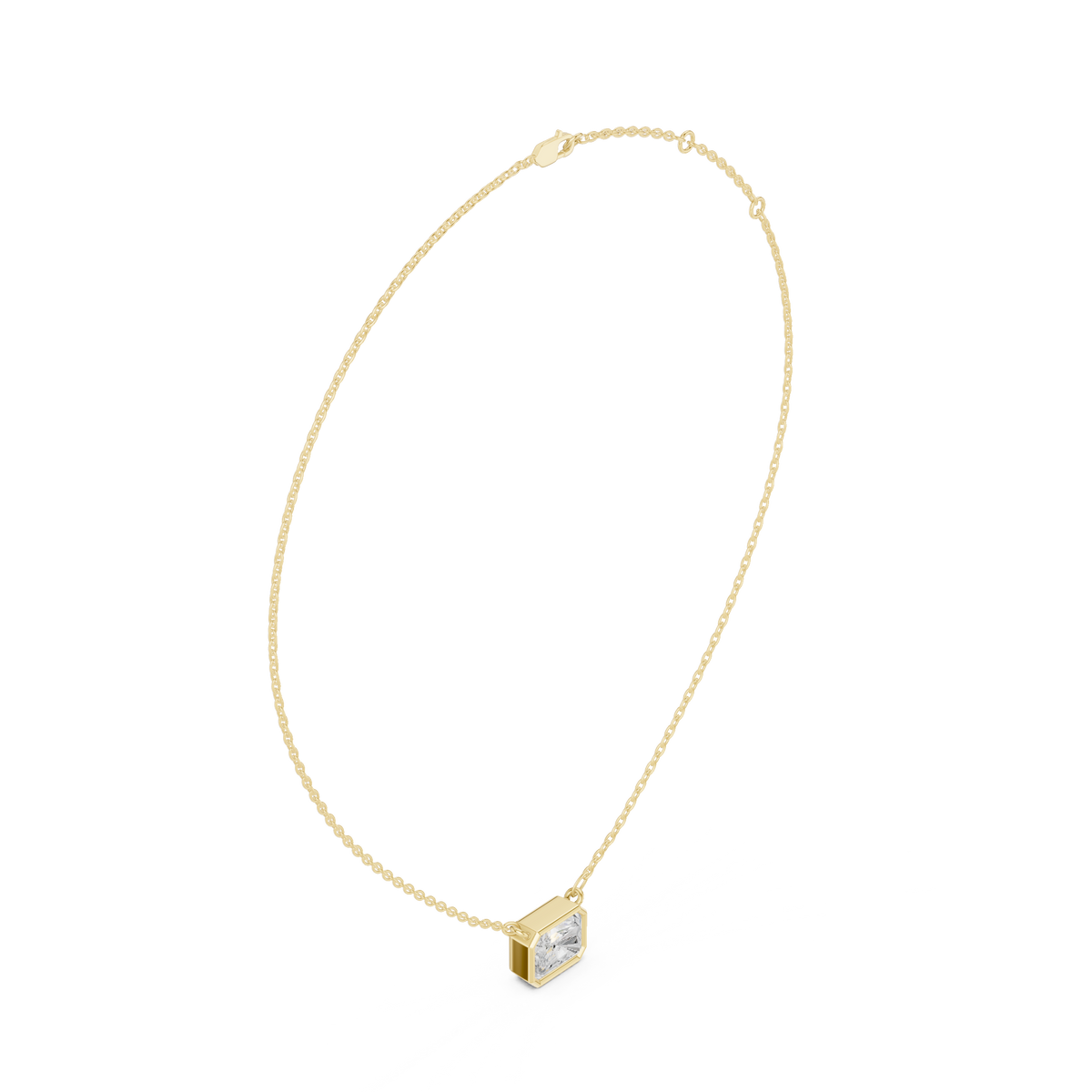 Radiant Cut Bezel Solitaire Diamond Pendant – view 10 of 12, lab grown diamond pendant | Jewelix Atelier