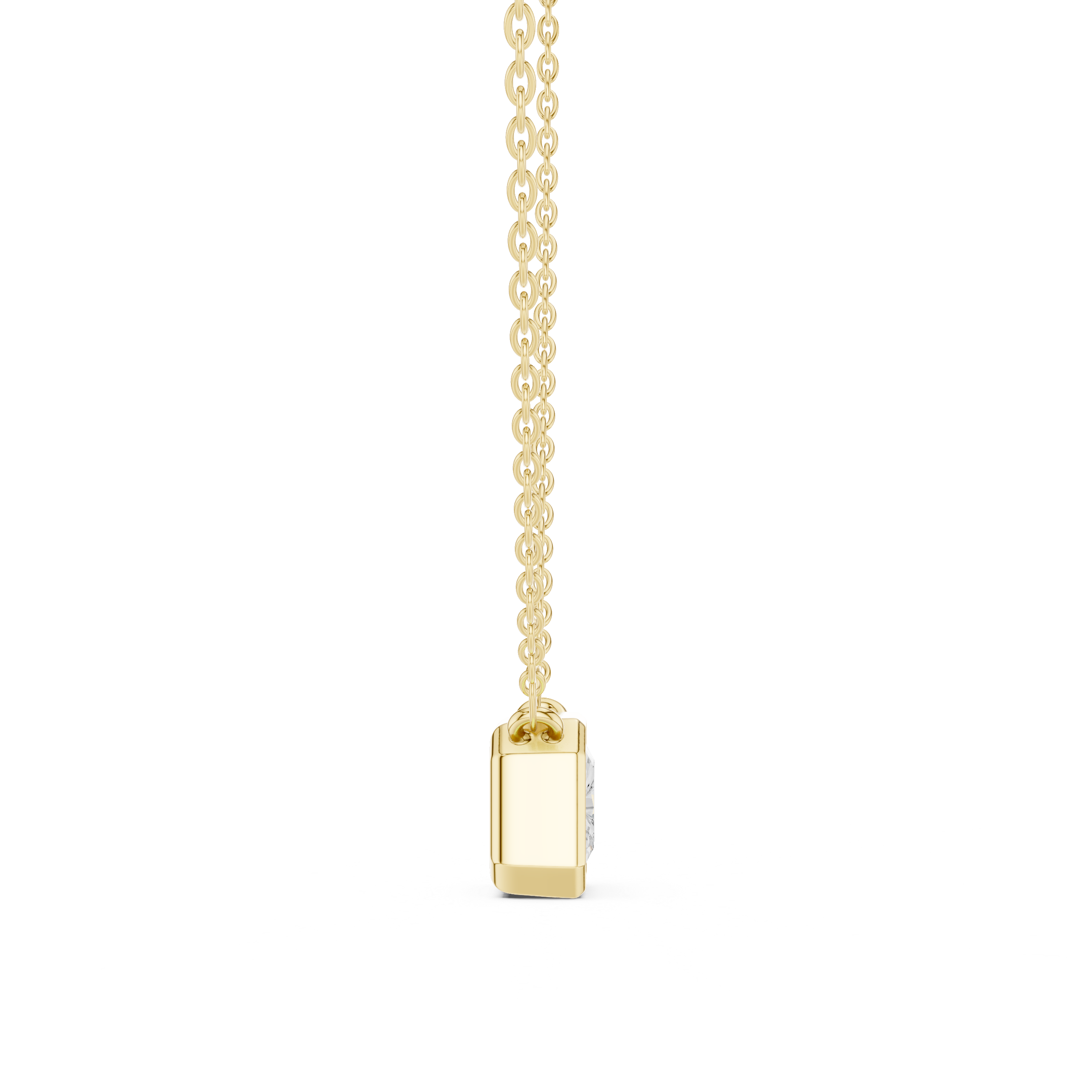 2.50 CT Radiant Cut Bezel Solitaire Diamond Pendant Necklace