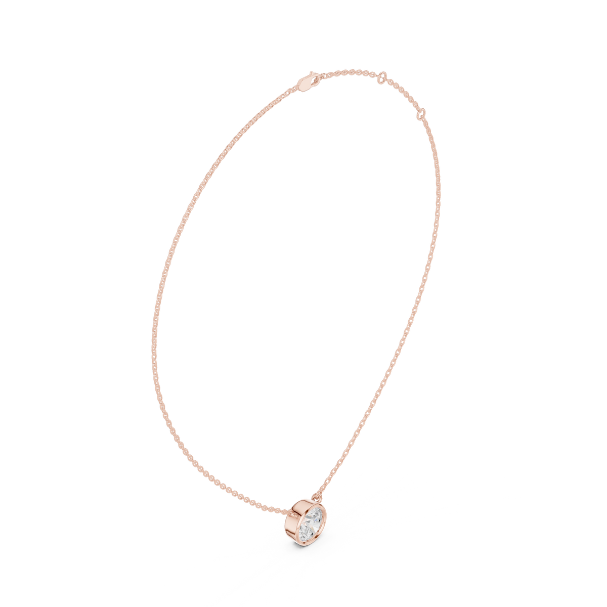 Round Cut Bezel Solitaire Diamond Pendant – view 6 of 12, lab grown diamond pendant | Jewelix Atelier