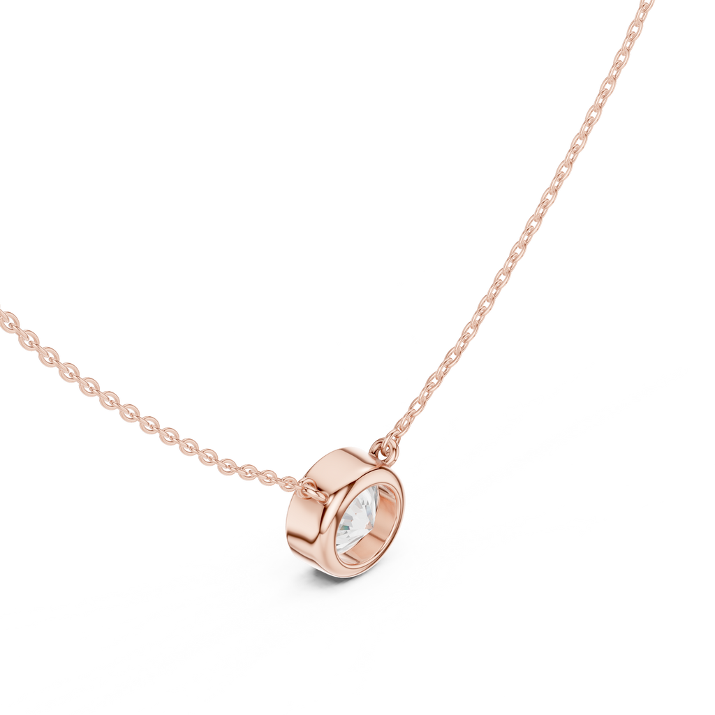 2.50 CT Round Cut Bezel Solitaire Diamond Pendant Necklace