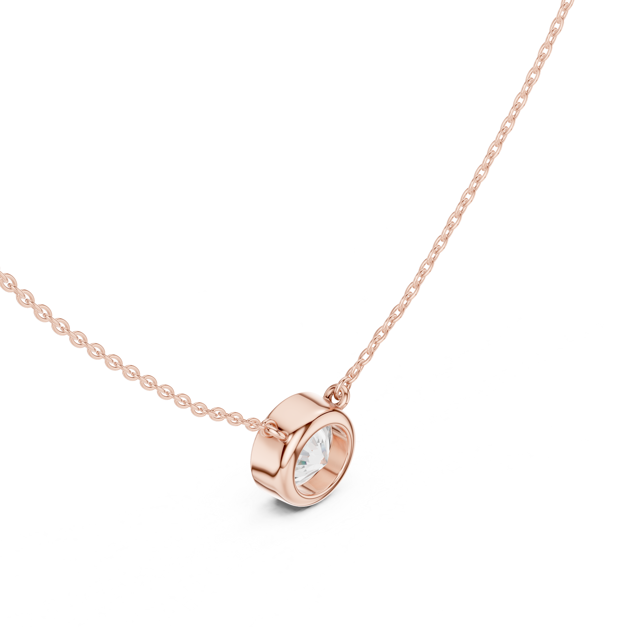 2.50 CT Round Cut Bezel Solitaire Diamond Pendant Necklace
