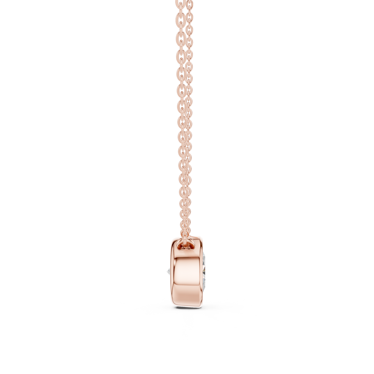 Round Cut Bezel Solitaire Diamond Pendant – view 8 of 12, lab grown diamond pendant | Jewelix Atelier