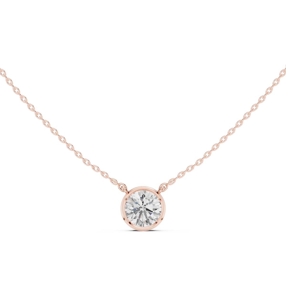 Round Cut Bezel Solitaire Diamond Pendant – view 5 of 12, lab grown diamond pendant | Jewelix Atelier