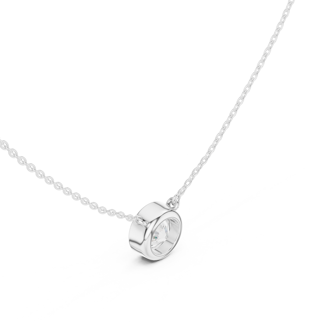 2.50 CT Round Cut Bezel Solitaire Diamond Pendant Necklace