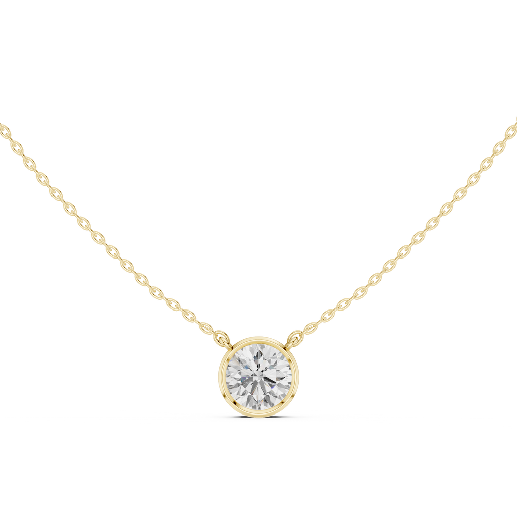 2.50 CT Round Cut Bezel Solitaire Diamond Pendant Necklace