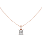 1.50 CT Asscher Cut Diamond Pavé Bail Pendant Necklace